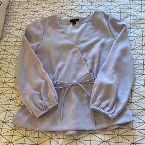 Lavender purple tie front JCrew blouse